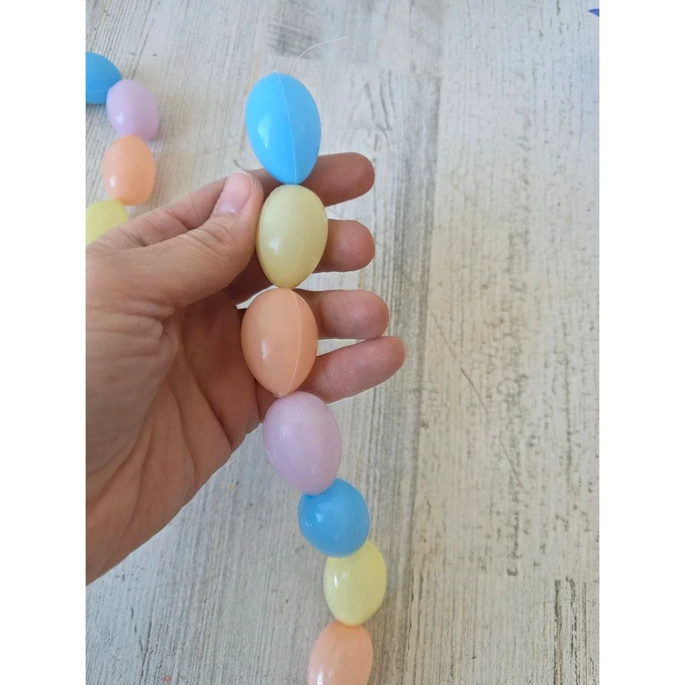 Vintage blow mold Easter Garland plastic pastels spring tree decor